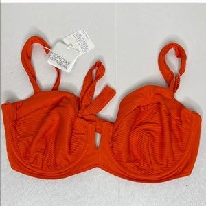 NWT Monday swimwear clovelly top. Coral Red.